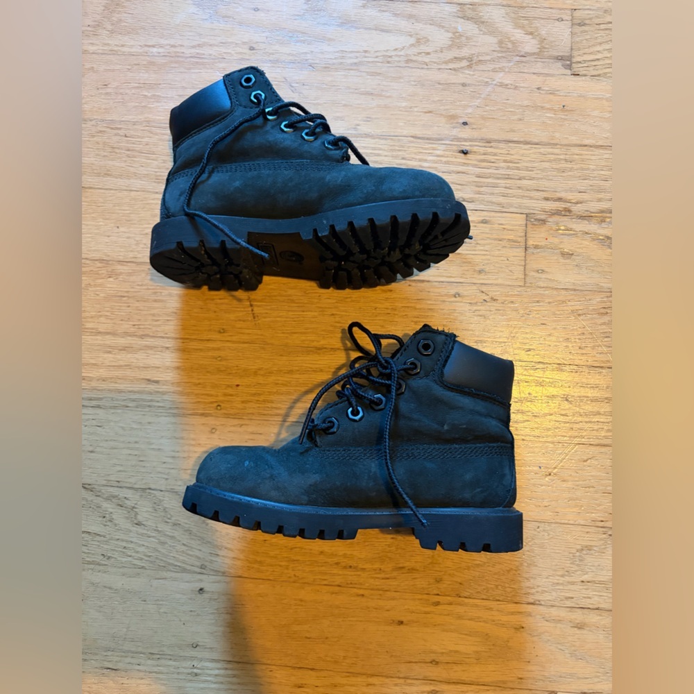 Toddler Timberland Nubuck waterproof black boots